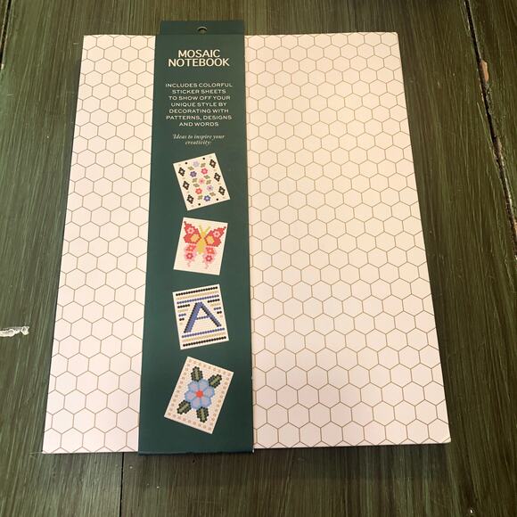 LOVE X JUNE NWT Mosaic Notebook Journal with Colorful Sticker Sheets - Picture 1 of 4